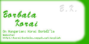 borbala korai business card